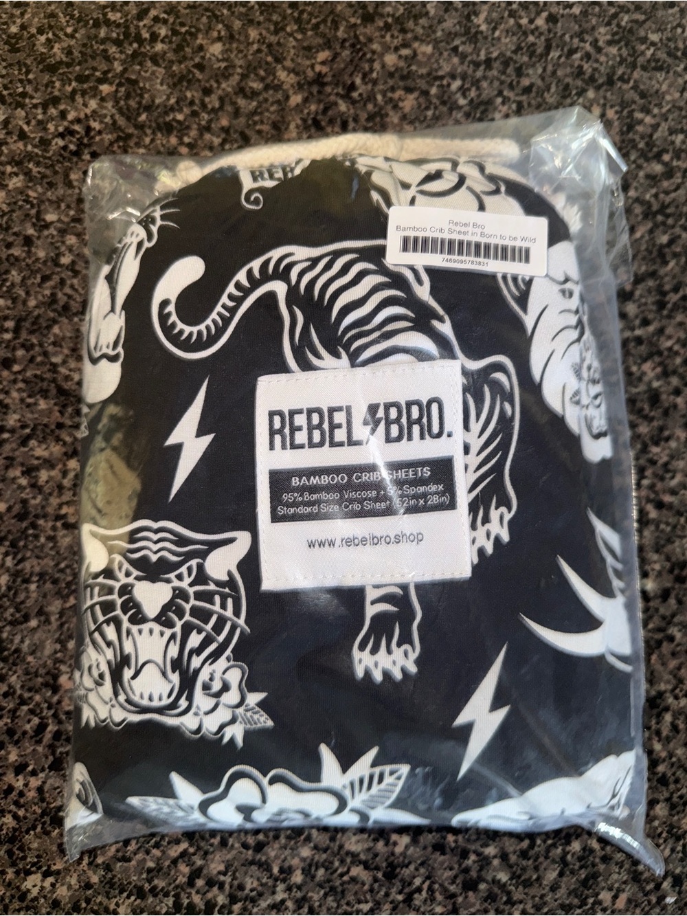 Black & White Bamboo Crib Sheet